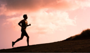 man running sunset silhouette