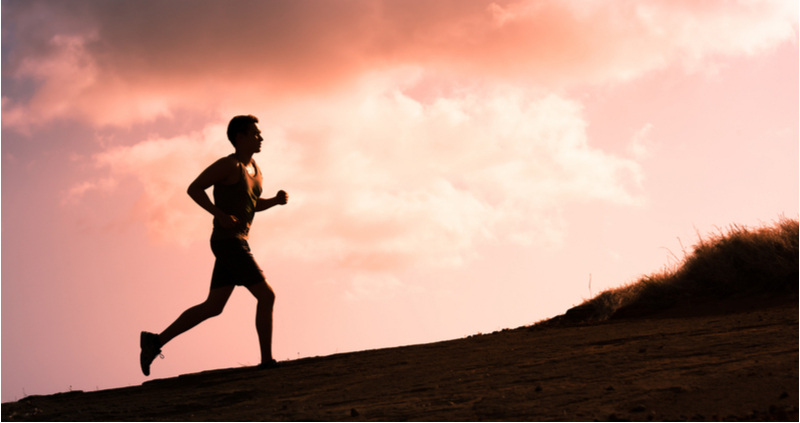 man running sunset silhouette